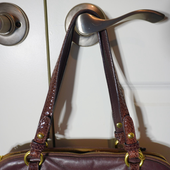 Women's Coach Brown Leather Satchel Bag - Picture 6 of 7
